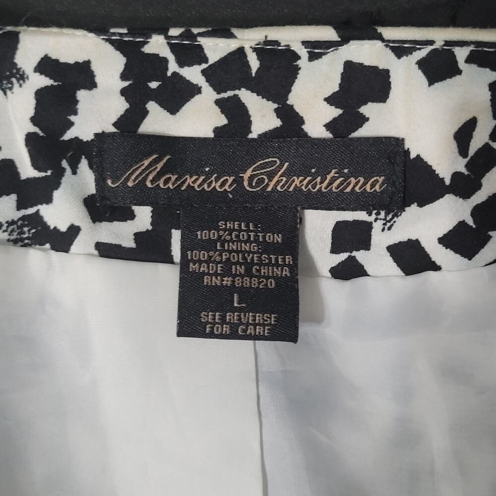 Vintage Marisa Christina Womens Dalmatian Print Blazer Size L Ruffle Unique 80s - Picture 3 of 10